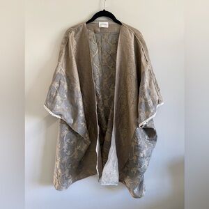 13. Handmade Kimono -SAGE- Upcycled Jaquard Taffeta Chiffon Cover Up